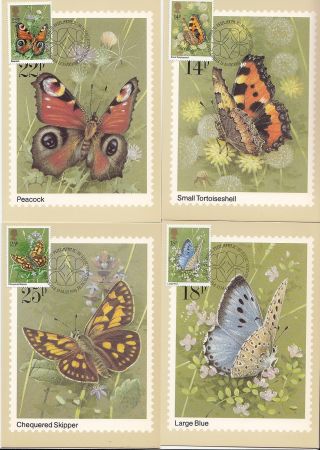 (32404) Gb Phq Fdi Butterflies Maxicard / Postcard - Bureau 13 May 1981 photo