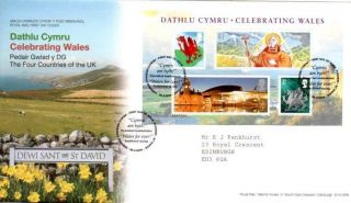 Celebrating Wales Miniature Sheet Fdc 26 - 2 - 09 St.  Davids Shs - F10 photo