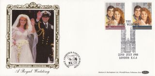 1986 Gb Benham Royal Wedding Fdc With London Ec4 Special Handstamp photo