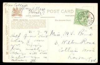 Jersey 1909 Portelet Bay Ppc Fine Gorey Sub Office Cancel From Rosa Cottage photo