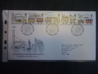 Great Britain Fdc 1980 Liverpool And Manchester Railway Fdi Manchester H/s photo