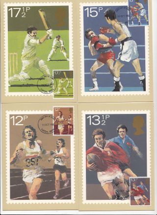 (32421) Gb Phq Fdi Sports Rugby Cricket Maxicard / Postcard Luton 10 Oct 1980 photo