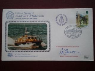 Cover Rnli Offical No 177 Signed Coxswain Naming Of City Of Sheffied photo