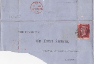 Qv Wrapper London 1866 With 1d Penny Red Stamp To The Physician photo