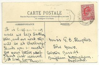 1908 Transatlantic Post Office 8 Cds Cherbourg To Nottingham Ppc Steamer photo