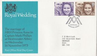(29888) Clearance Gb Fdc Princess Anne Wedding - Windsor 14 November 1973 photo