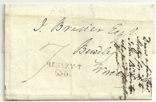 1804 Henley On Thames Scarce Boxed Mileage On Wrapper To J.  Brasier At Bewdley photo