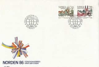 Sweden 1986 Nordic Postal Cooperation First Day Cover Shs photo