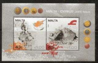 Malta Sgms1585 2008 Adoption Of The Euro M/sheet photo