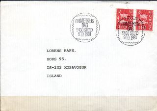 Norway.  1974.  Stylized Designs.  2x110aur In Par.  On Cover To Iceland.  Canceled: photo