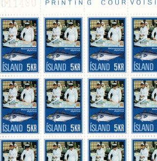 Iceland.  1971.  Fishing Industry.  5kr.  In Sheet Of 50.  M photo