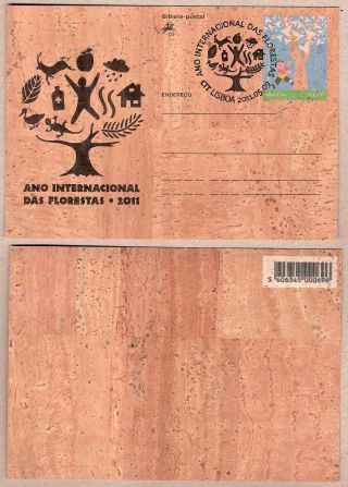 Commemorative Cork Made Postal Stationery International Year Of Forests 2011 photo