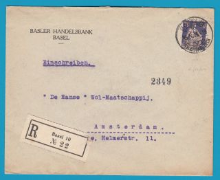 Switzerland R Cover 1925 Basel With Perfin To Netherlands photo
