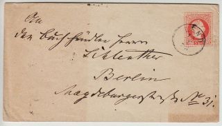 Austria 1867 5kr Postal Stationery Cover Lend (s) Canc.  To Berlin. photo