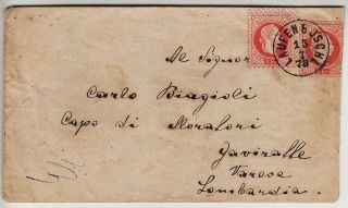 Austria 1867 5kr Postal Stationery + 5kr,  Cover To Italy photo