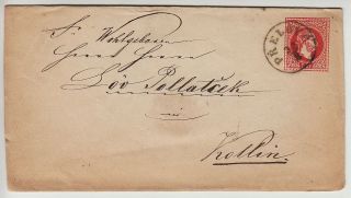Austria 1867 5kr Postal Stationery Cover,  Prelouc (böhmen) To Kollin photo
