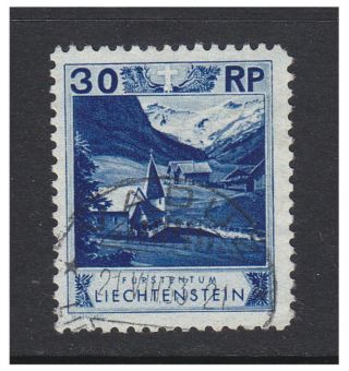 Liechtenstein - 1930,  30r Blue - Perf 10 1/2 Stamp - F/u - Sg 101a photo