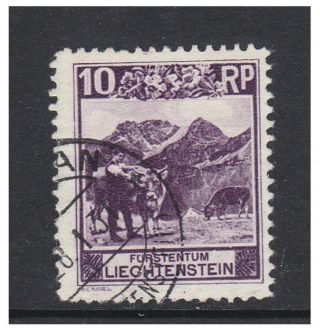 Liechtenstein - 1930,  10r Deep Reddish - Lilac - Perf 10 1/2 Stamp - F/u - Sg 98a photo