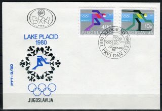 1822 - Yugoslavia 1980 - Lake Placid Winter Olympics - Fdc photo