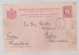 1892 Netherlands Indies Postal Stationery Cover To Germany Via Singapore photo