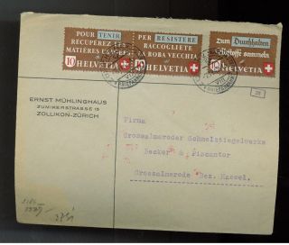 1942 Switzerland Censored Airmail Cover To Germany photo