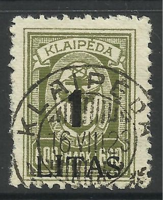 Memel - Klaipeda.  1923.  1 Litas Bold Figures Surcharge On 600m.  Sg: 78.  Fine. photo