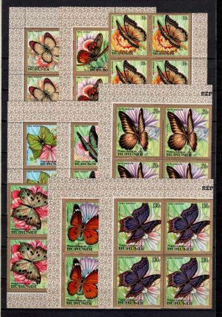 Belgisch Congo Belge Burundi N°pa82/90 Bl Of 4 Airmail Butterflies C220.  00eu photo