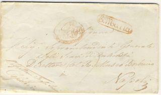 1848 Italy Stampless Cover Sent To Naples Napoli photo