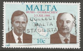 Malta.  1989 Usa - Ussr Summit Meeting,  Malta.  10c A7020 photo