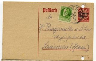 German States Post Card Bayern10pf+ 5pf Otzing 1920 photo