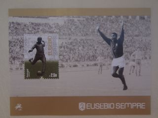 Eusebio Forever Fantastic Tribute Stamp Portugal King Soccer Cup 2014 photo