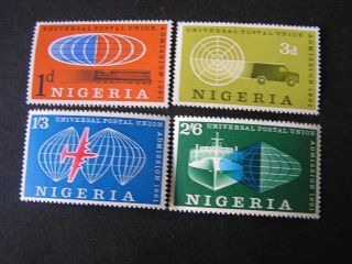Nigeria,  Scott 114 - 117 (4),  1961 Nigeria ' S Admission To U.  P.  U Issue Mvlh photo