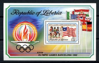 Liberia 1992 Sg Ms1819 Olympic Games M/s A32542 photo