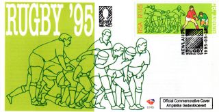 South Africa 1995 Rugby World Cup Unaddressed First Day Cover Shs photo