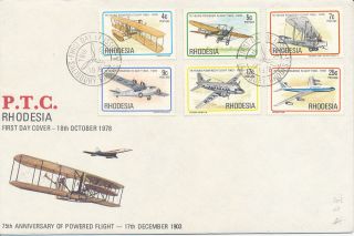 Rhodesia First Day Cover 18th October 1978 - 75th Anniversary Of Powered Flight photo