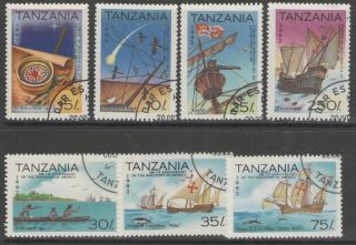 Tanzania Sg1345/51 1992 500th Anniv Of Discovery Of America Fine photo