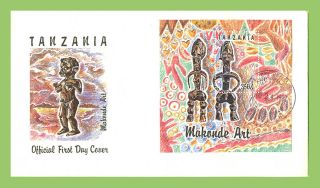 Tanzania 1992 Makonde Art Sculptures Miniature Sheet On First Day Cover photo