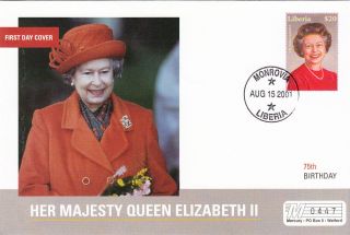 (18019) Mercury Fdc Liberia - Queen Elizabeth 75th Birthday 2001 photo