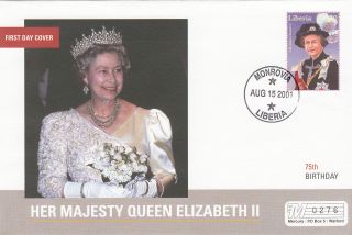 (18021) Mercury Fdc Liberia - Queen Elizabeth 75th Birthday 2001 photo
