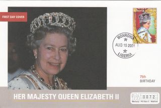 (18022) Mercury Fdc Liberia - Queen Elizabeth 75th Birthday 2001 photo