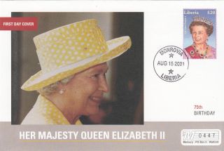(18023) Mercury Fdc Liberia - Queen Elizabeth 75th Birthday 2001 photo