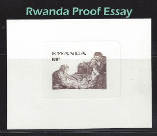 Rwanada Presentation Proof Engraved Essay 1974 Christmas Imperf Nativity Scene photo