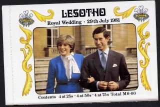 Lesotho 337d Booklet Royalty Charles & Diana Wedding photo