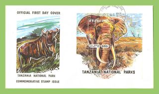 Tanzania 1993 National Parks,  Elephant Miniature Sheet First Day Cover photo