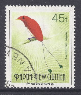 1992 Papua Guinea 45t Bird Of Paradise Inscribed May 1992 Fine Scarce photo