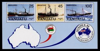 Vanuatu 379a Ships,  Map,  Ausipex84 photo