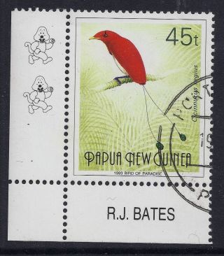 1991 - 93 Papua Guinea 45t Bird Of Paradise With 2 Kapuls & Imprint photo