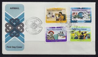 1983 Papua Guinea World Communications Year First Day Cover photo