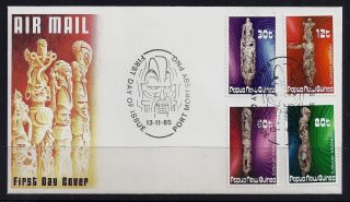 1985 Papua Guinea Nombowai Wood Carvings First Day Cover photo
