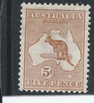 Australia 1913 - 14 5d Chestnut Mm Sg 8 Cat £75 photo